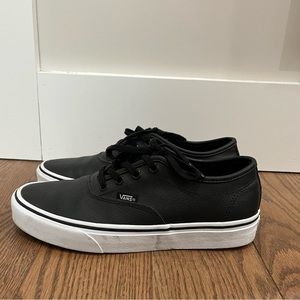 Black leather Vans